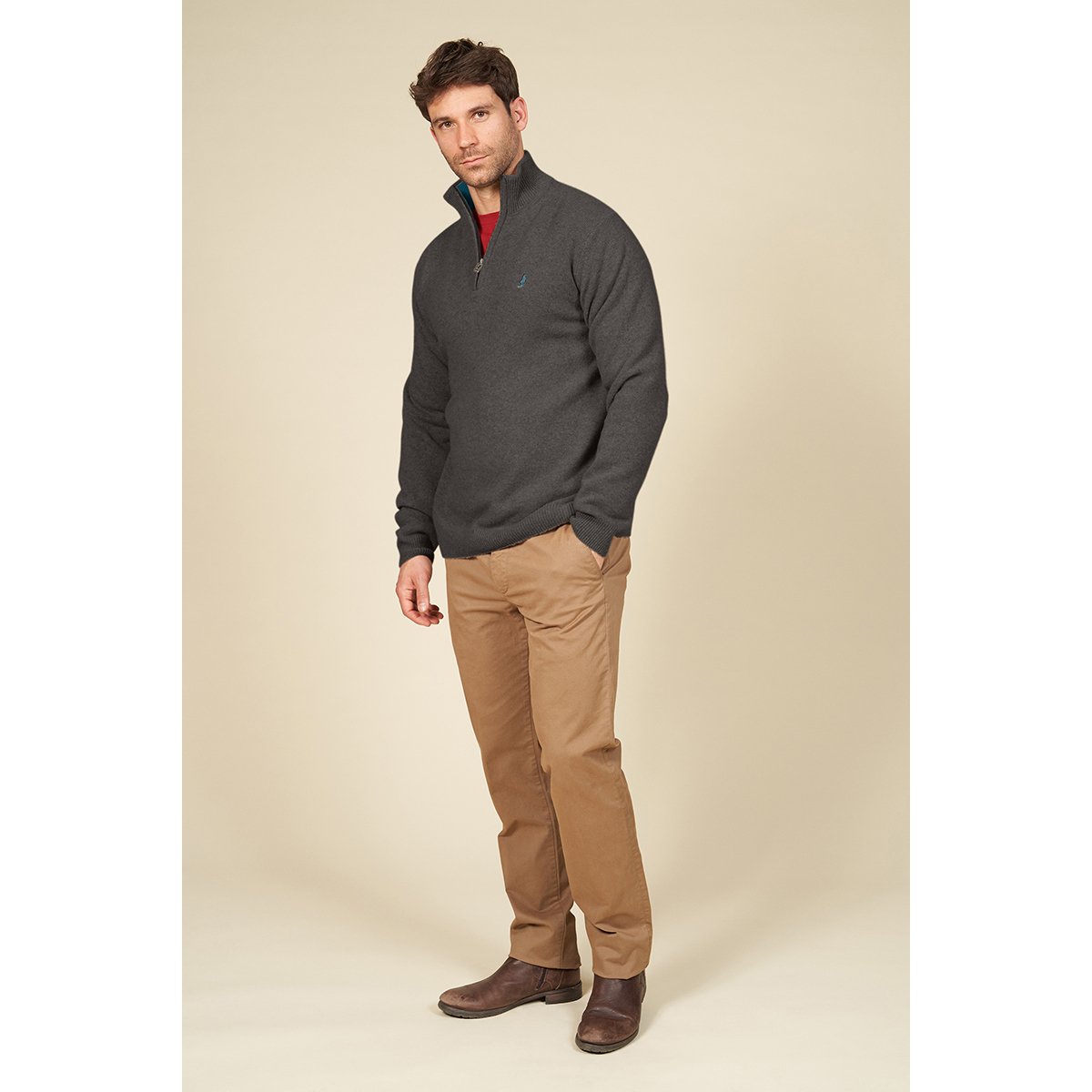 Pull 1/2 zip gris, MCS