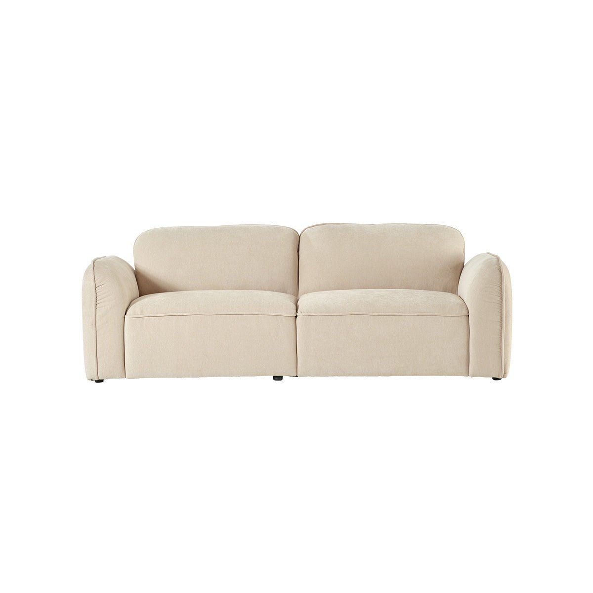 Canapé droit 3 places en velours HECTOR beige chiné, BERAH GETAH
