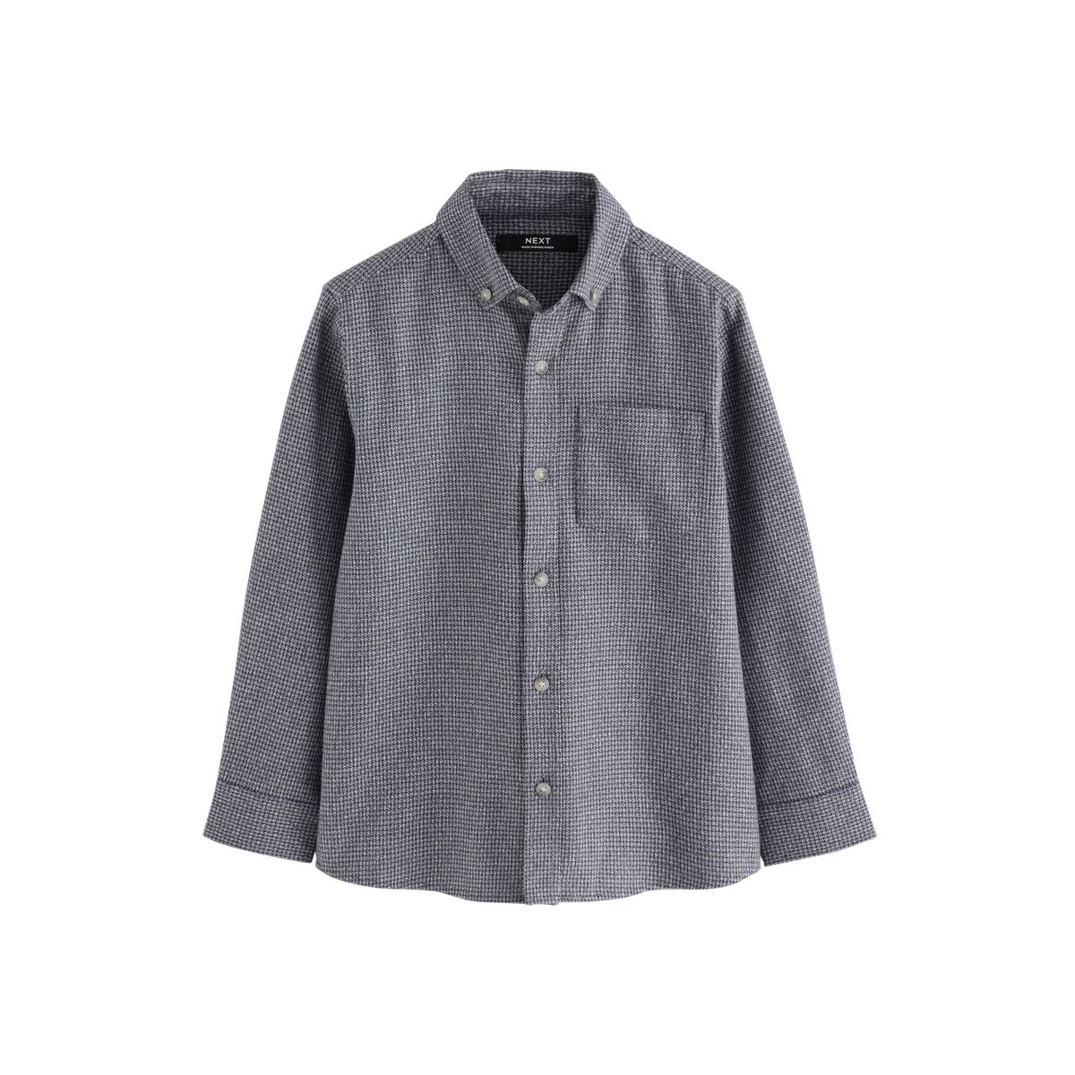Chemise texturée à manches longues micro-vérin gris anthracite, NEXT