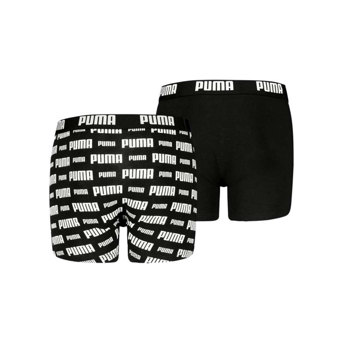 Lot de 2 boxers classiques en coton noirs imprimés nom de la marque noir, PUMA