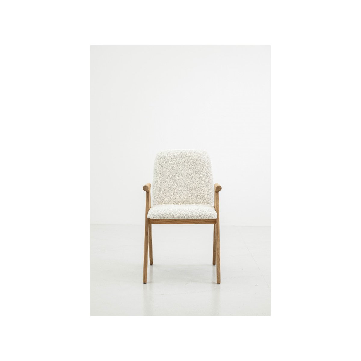 Lot de 2 chaises tissu bouclette, PAGNOL marron clair, BOBOCHIC
