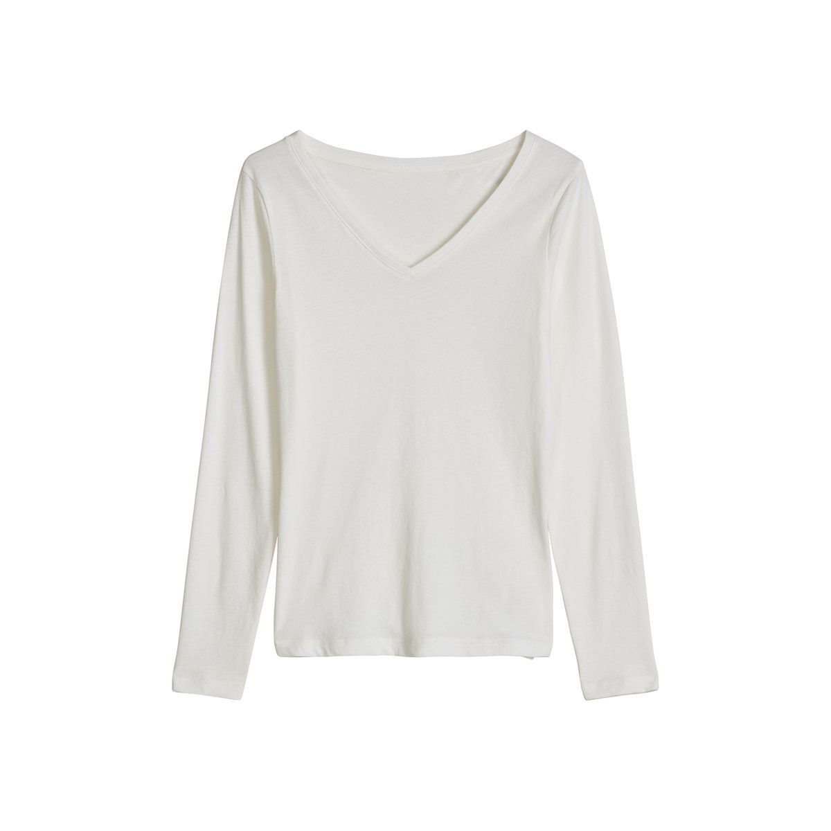 T-shirt à manches longues ajusté en jersey à mailles lâches blanc, MARC O’POLO DENIM