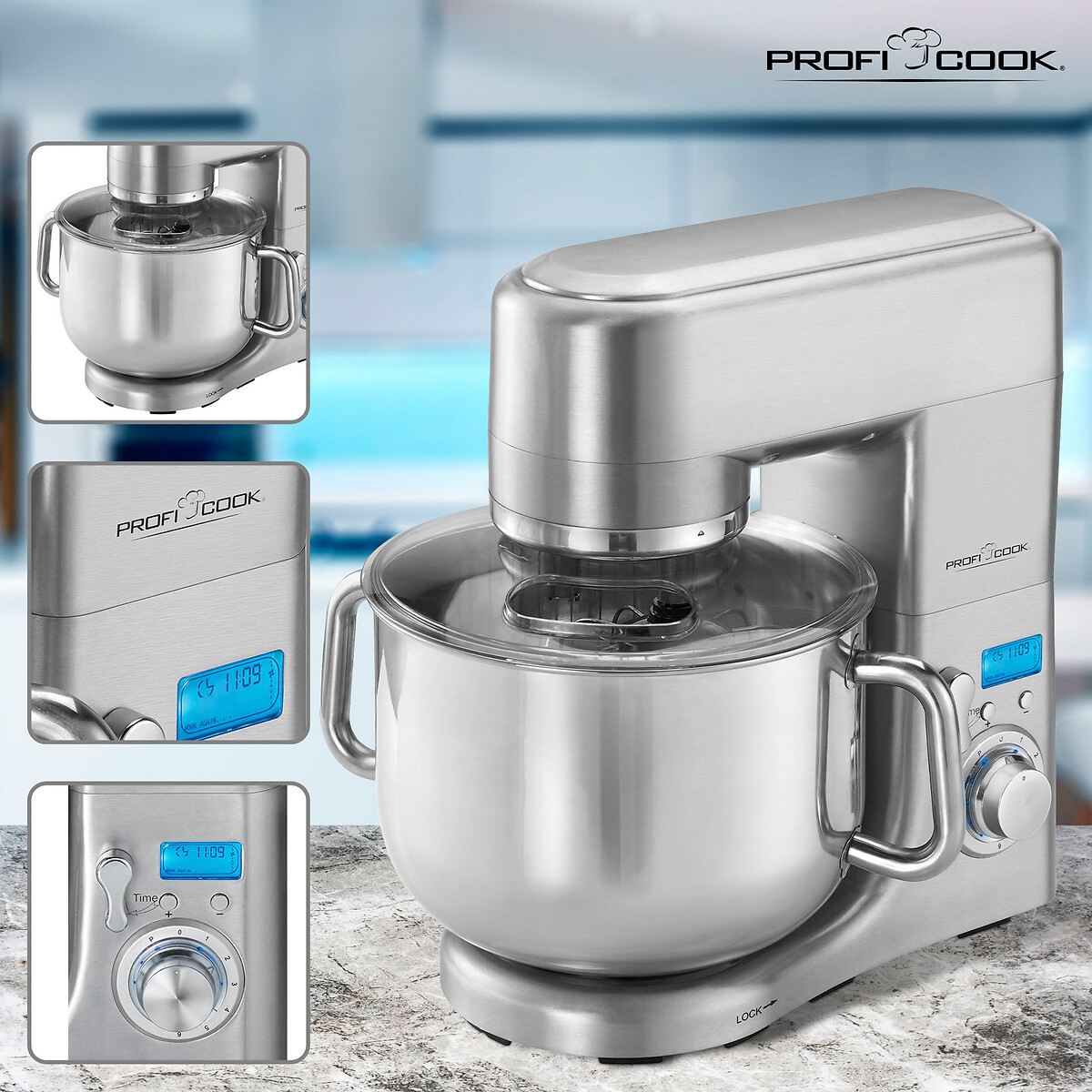 Batedeira com taça inox, 1500 W, da Proficook inox, PROFICOOK