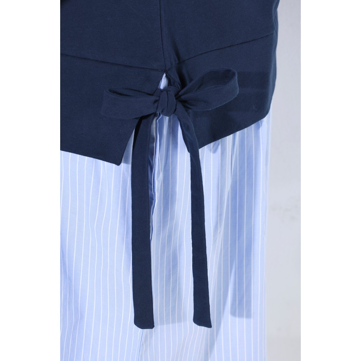 Robe en coton bio, jeu de matières marine, ULLA POPKEN