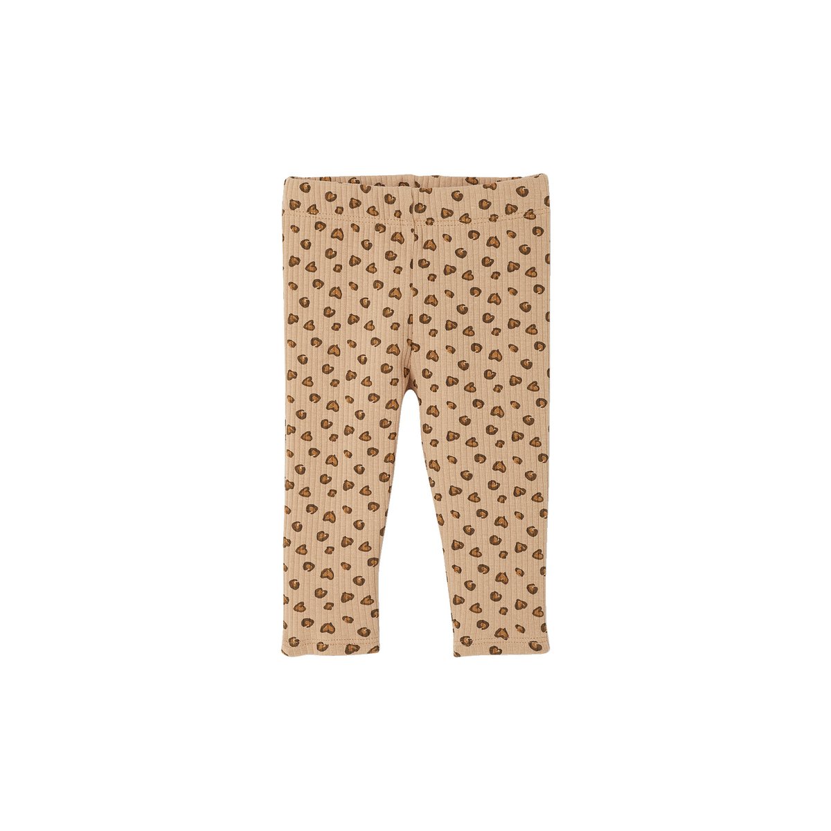 Legging léopard en maille côtelée taupe, VERTBAUDET