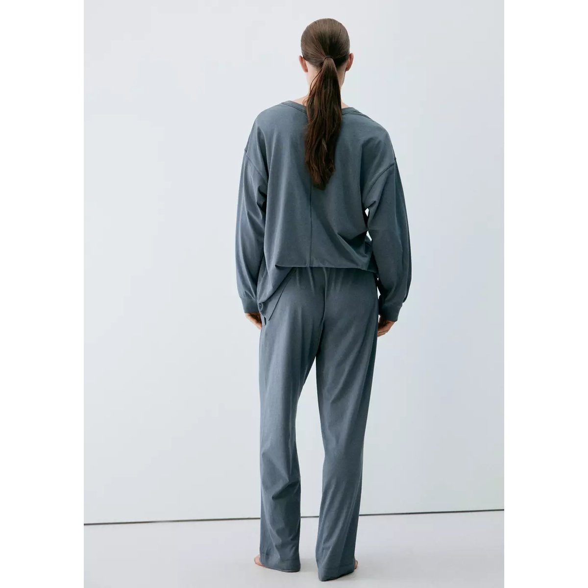 T-shirt de pyjama 100 % coton bleu, MANGO