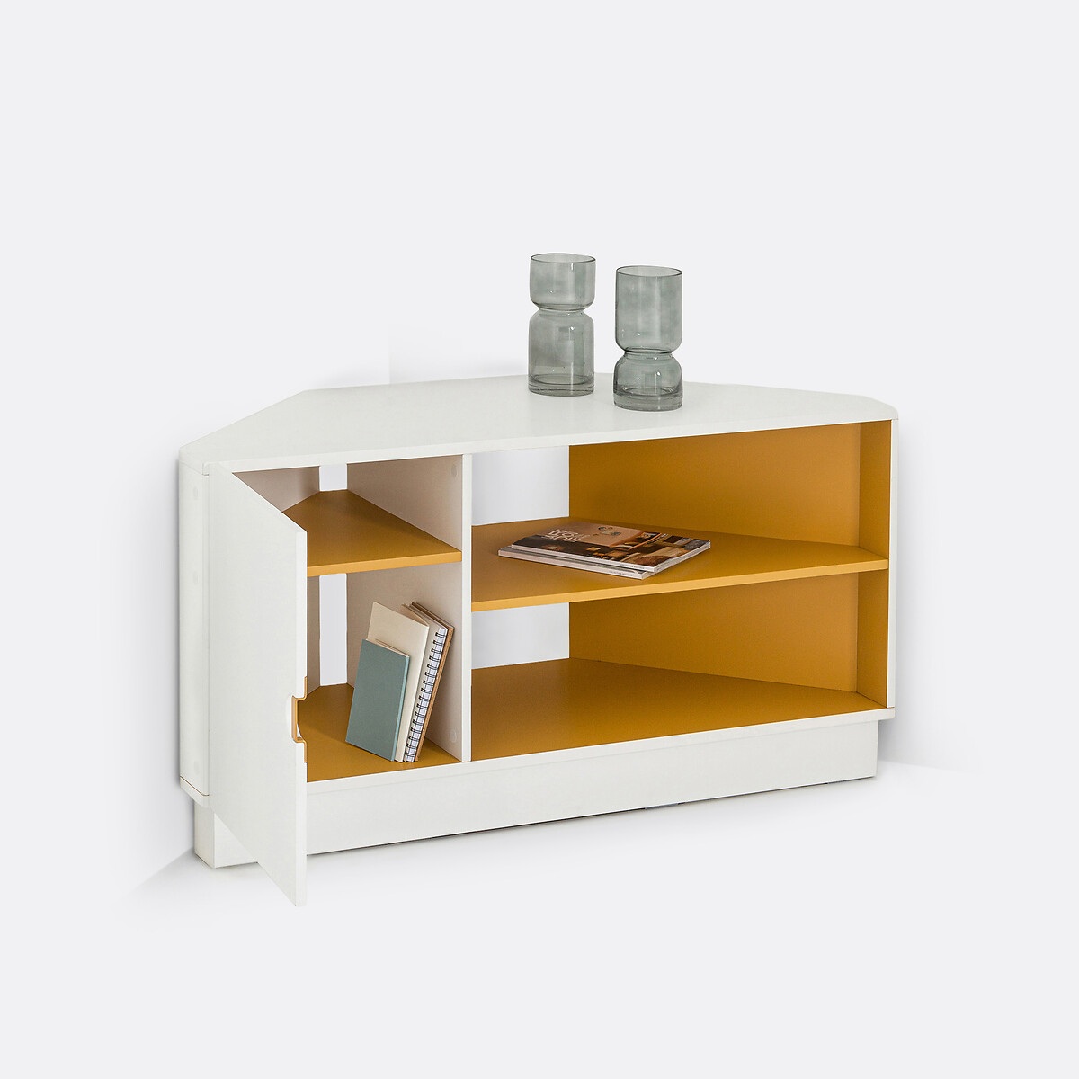 Frio Corner TV Unit white/yellow, LA REDOUTE INTERIEURS