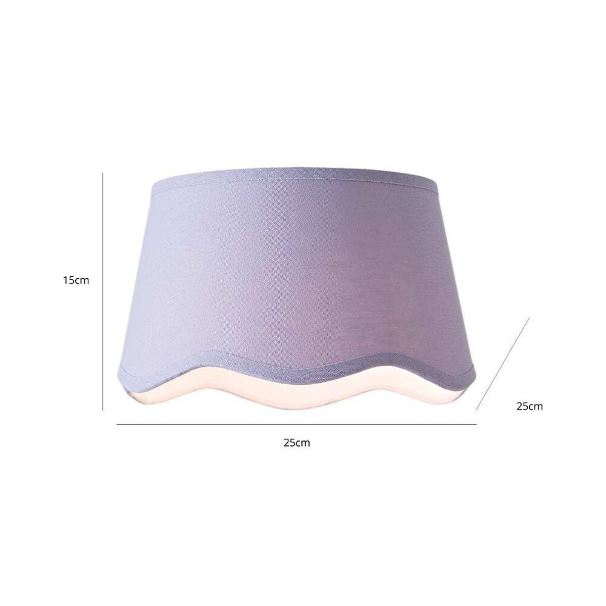 25cm Marina Scalloped Bottom Linen Shade light lilac, SO'HOME