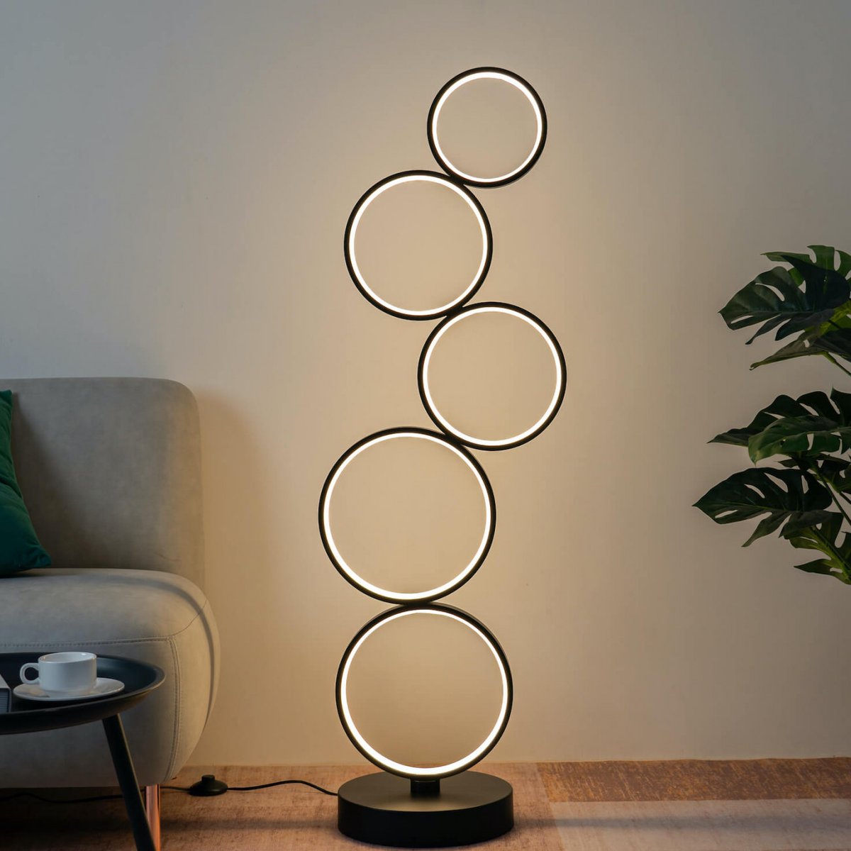 Lampadaire au design original - NEWTON noir, KOSILUM