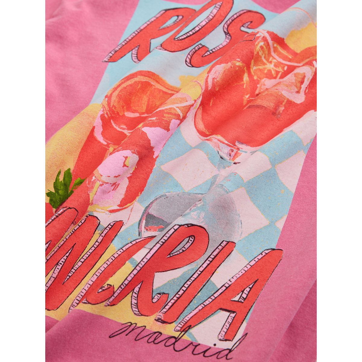 T-shirt ras du cou à imprimé sangria rose, NEXT