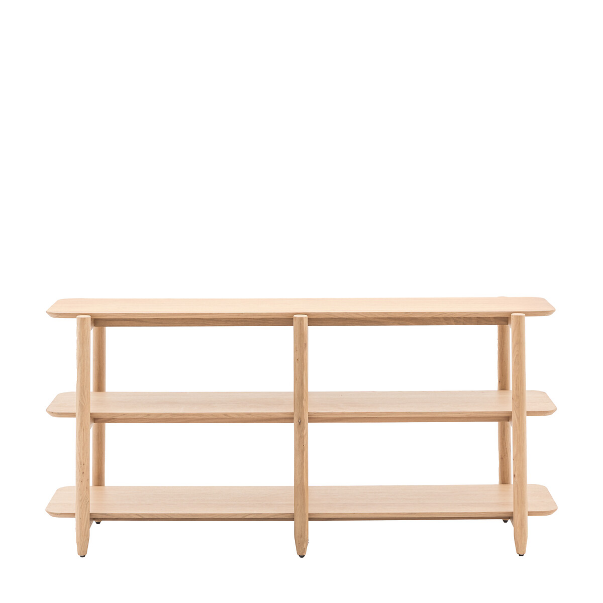 Hale Natural Wood Low Open Shelving Unit oak, ÉDITÉ