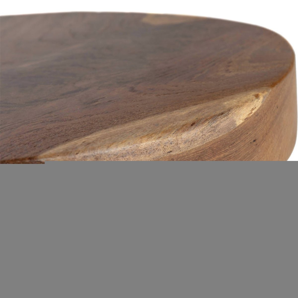 Tabouret rond en bois de teck, Repose-pied naturel, RECOLLECTION