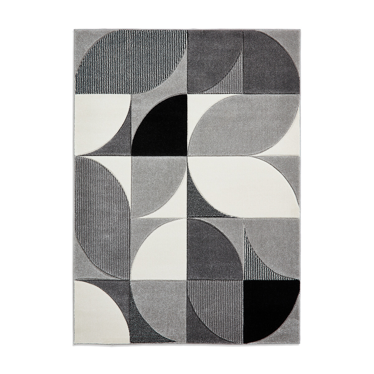 Hand Carved Abstract Shapes Rug grey/brown, SO'HOME
