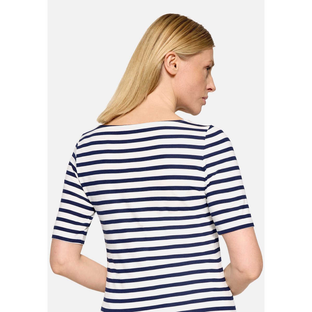 T-shirt à rainures à motif placé blanc/bleu, BETTY BARCLAY