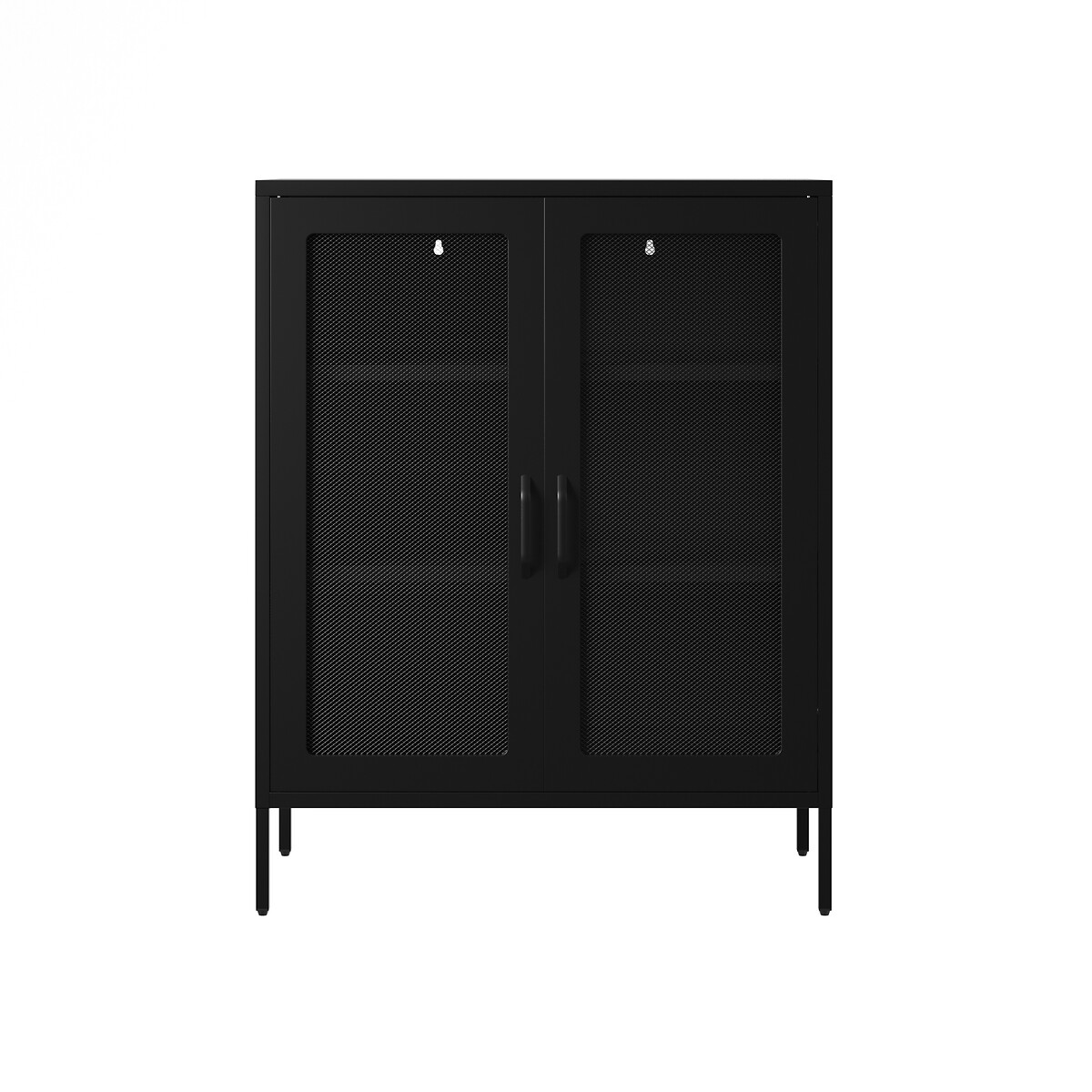 Timpani Industrial 2 Door Metal Mesh Cabinet black, SO'HOME