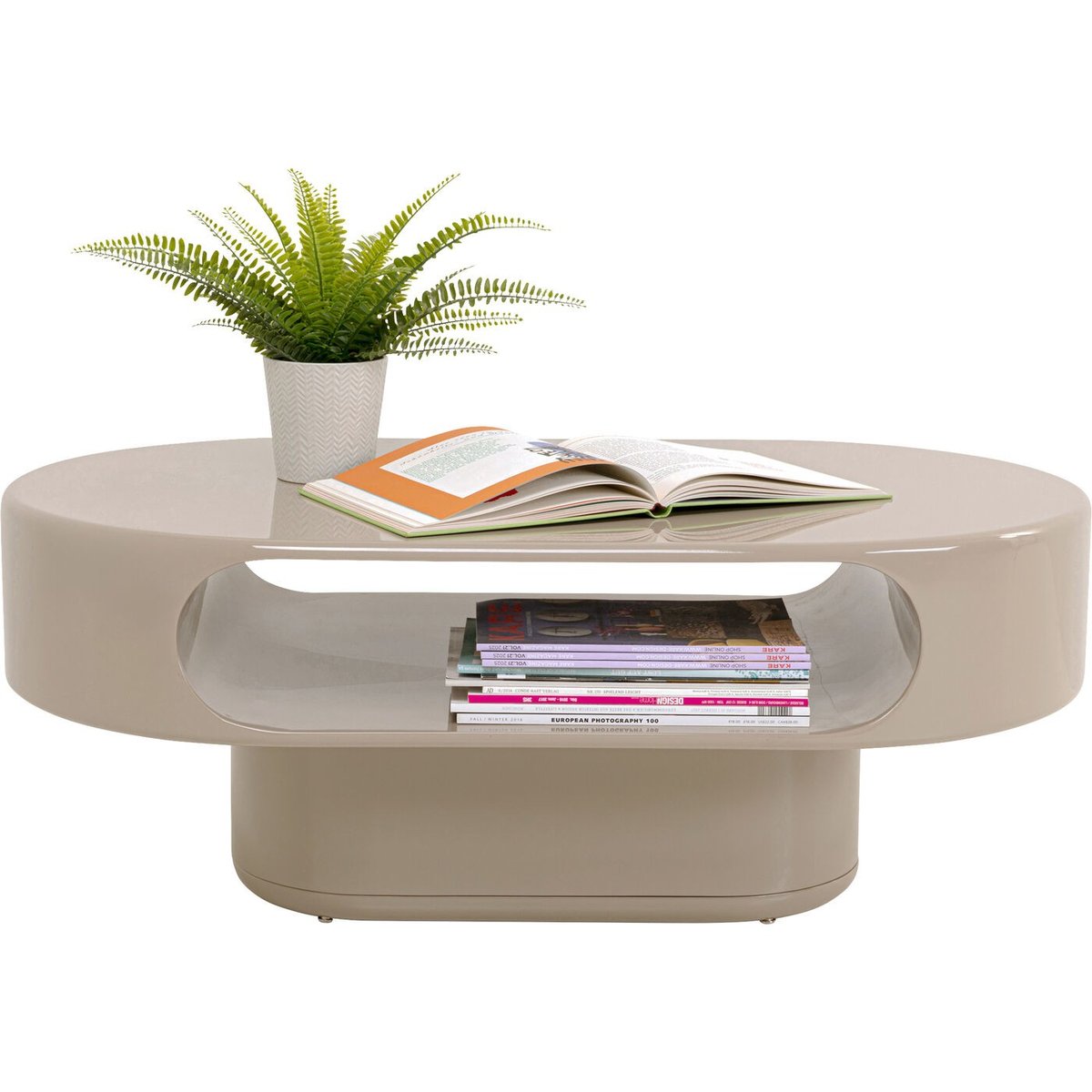 Table basse ovale, GROOVE beige, KARE DESIGN