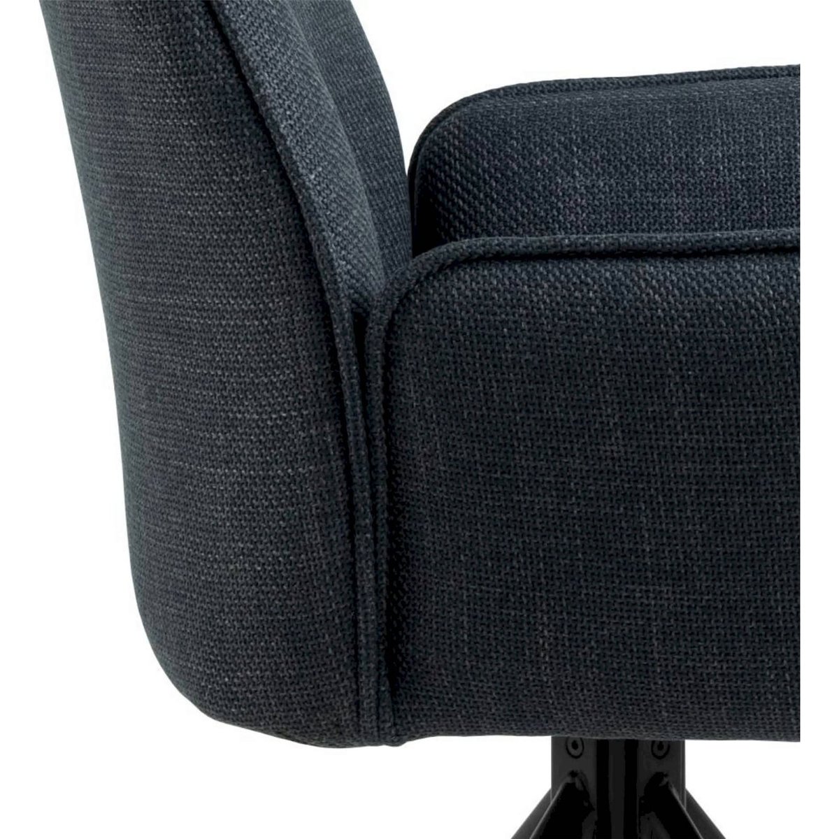 Chaise pivotante tapissée avec accoudoirs beige clair et noir, RECOLLECTION