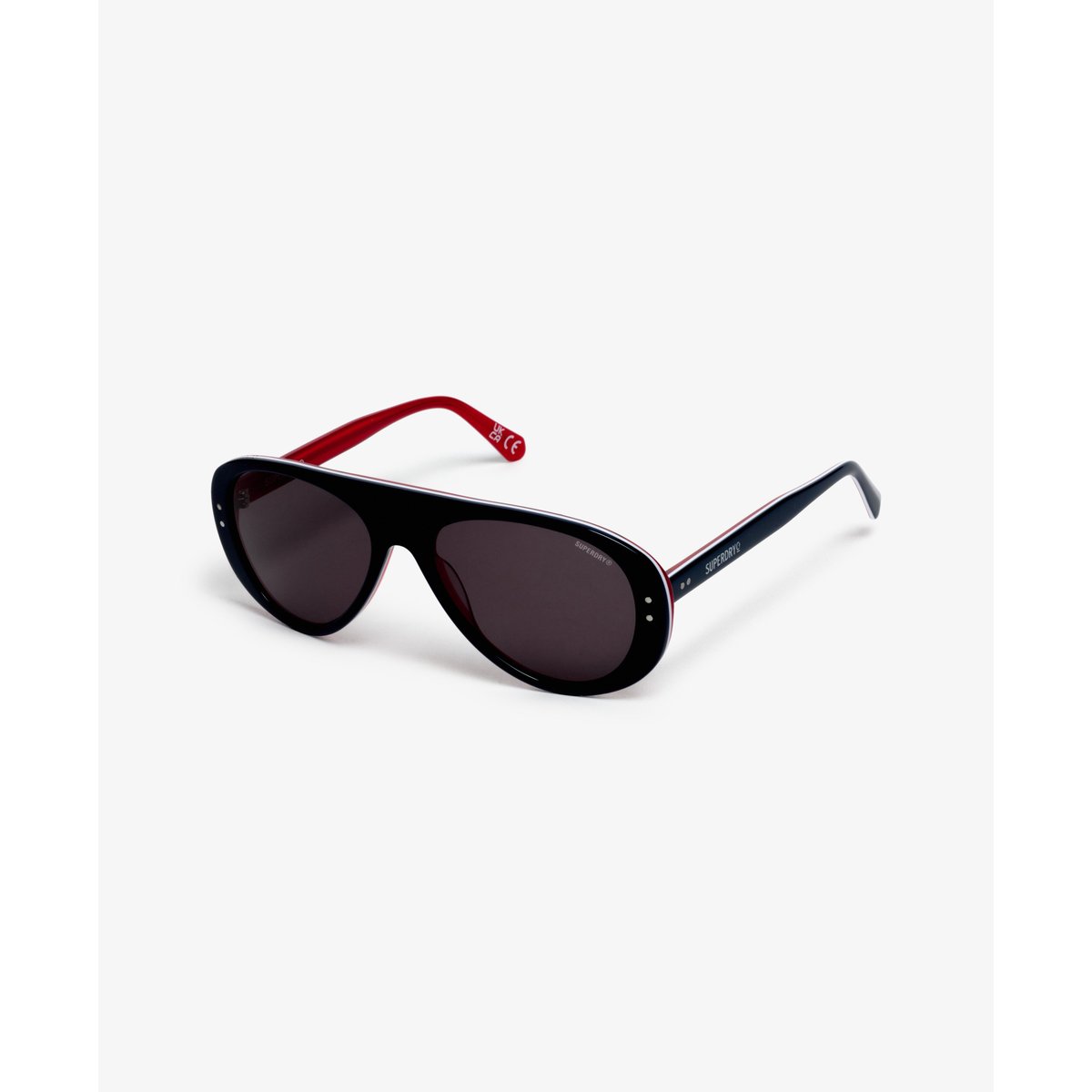 Lunettes de soleil Ski Aviator marine blanc rouge/verre fumé, SUPERDRY