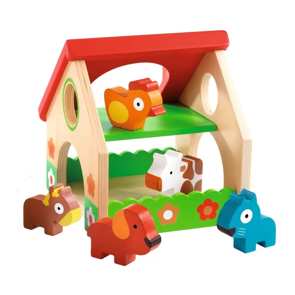 Mini farm en bois et ses accessoires multicolore, DJECO