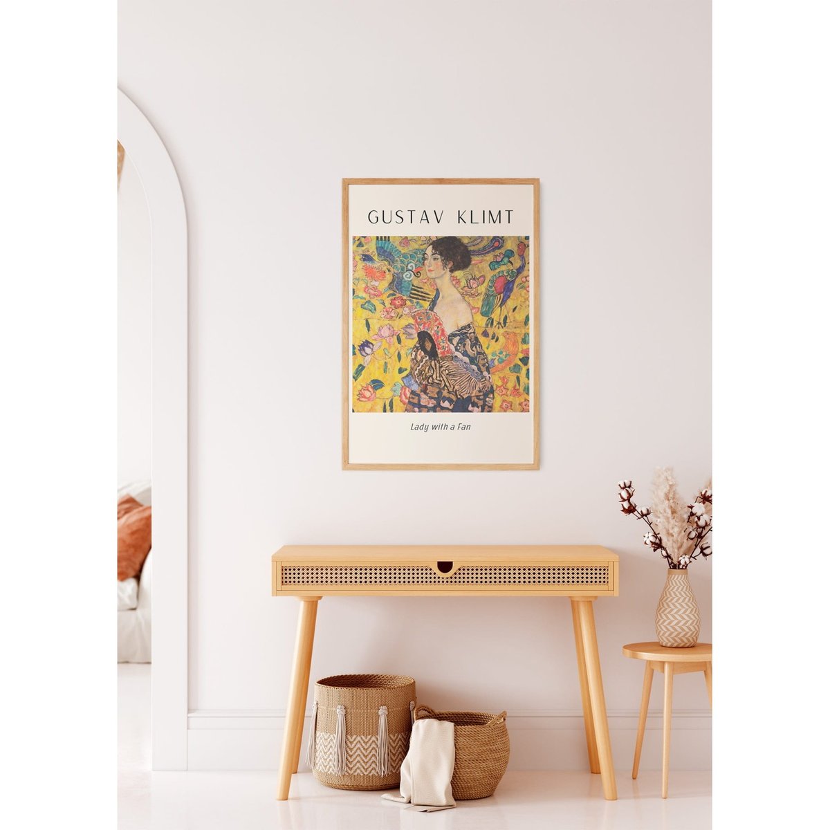 Affiche Gustav Klimt « Lady with a fan » blanc, L'AFFICHERIE