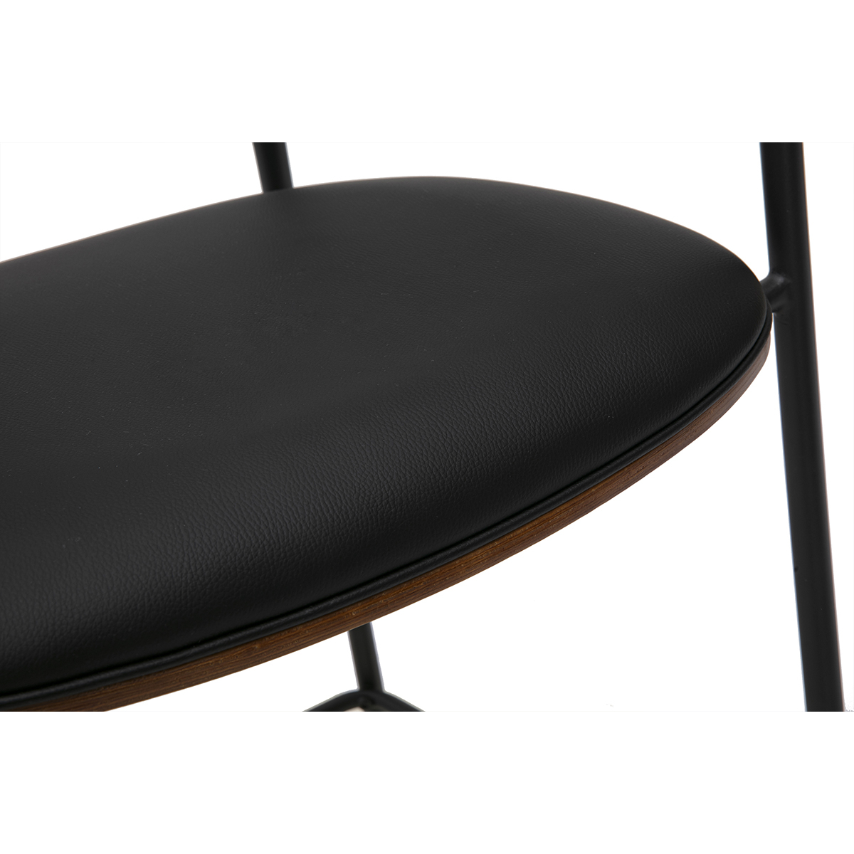 Tabourets de bar design noirs et bois foncé noyer H66.5 cm (lot de 2) DANTE noir, MILIBOO
