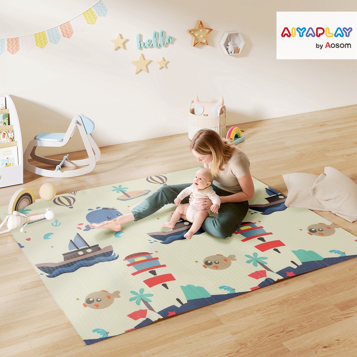 Tapis de jeu pour enfants XPE Multicolore multicolore, AIYAPLAY