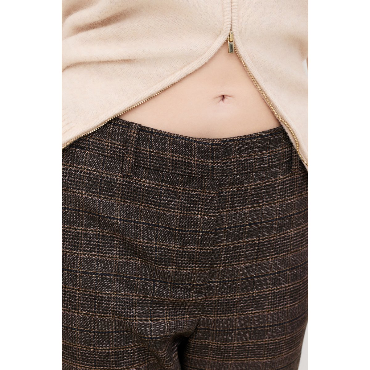 Pantalon coupe cigarette PSIDIKOFil textile marron foncé, CAROLL