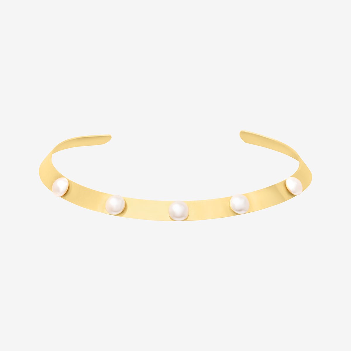 Choker doré creamrose pearl - bovary blanc, CAROLINE NAJMAN
