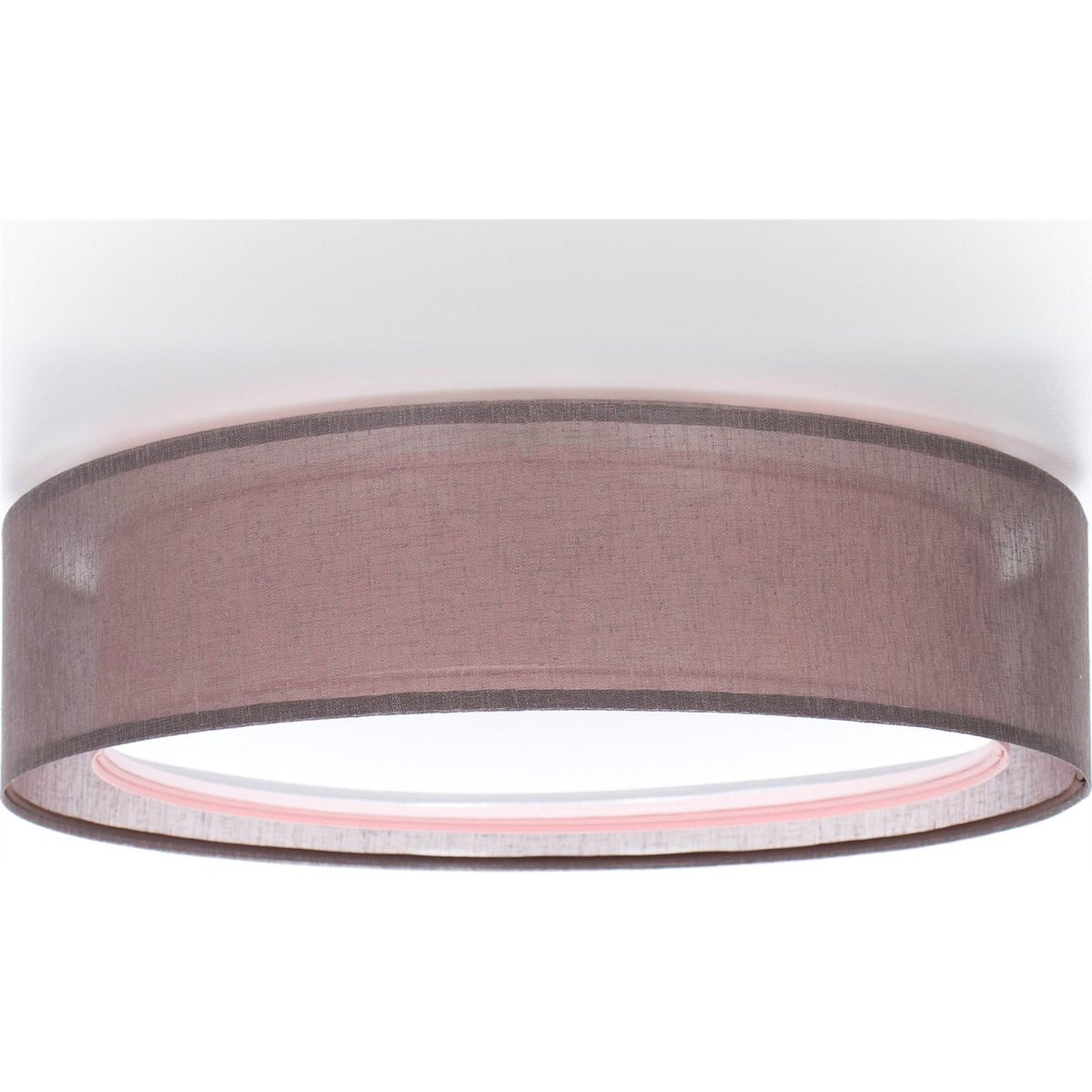 Plafonnier rond en tissu effet lumière douce Puro rose tissu naturel, BPS KONCEPT
