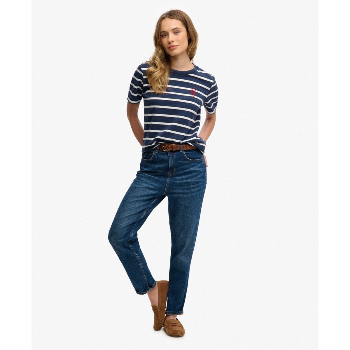 T-shirt Heritage Hamptons à Rayures bleu marine rayé, SUPERDRY
