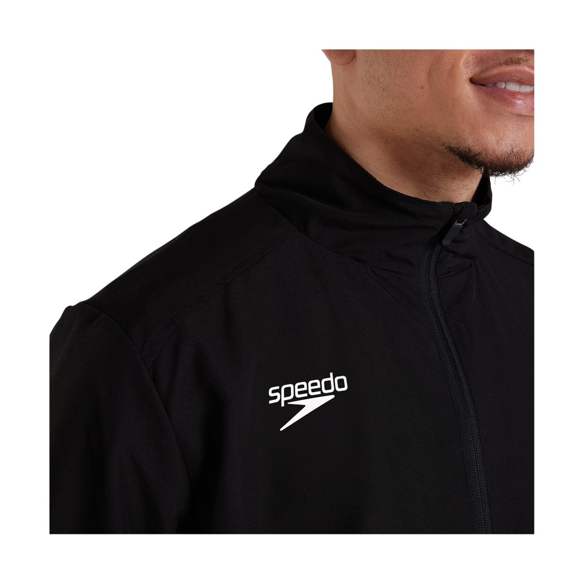 Veste de survêtement à col montant motif/style logo CLUB noir, SPEEDO