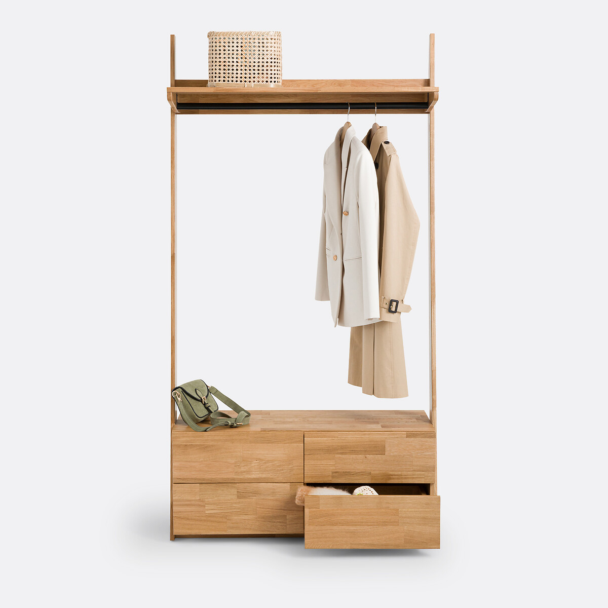 Module de dressing penderie + 4 tiroirs, Domeno naturel, LA REDOUTE INTERIEURS