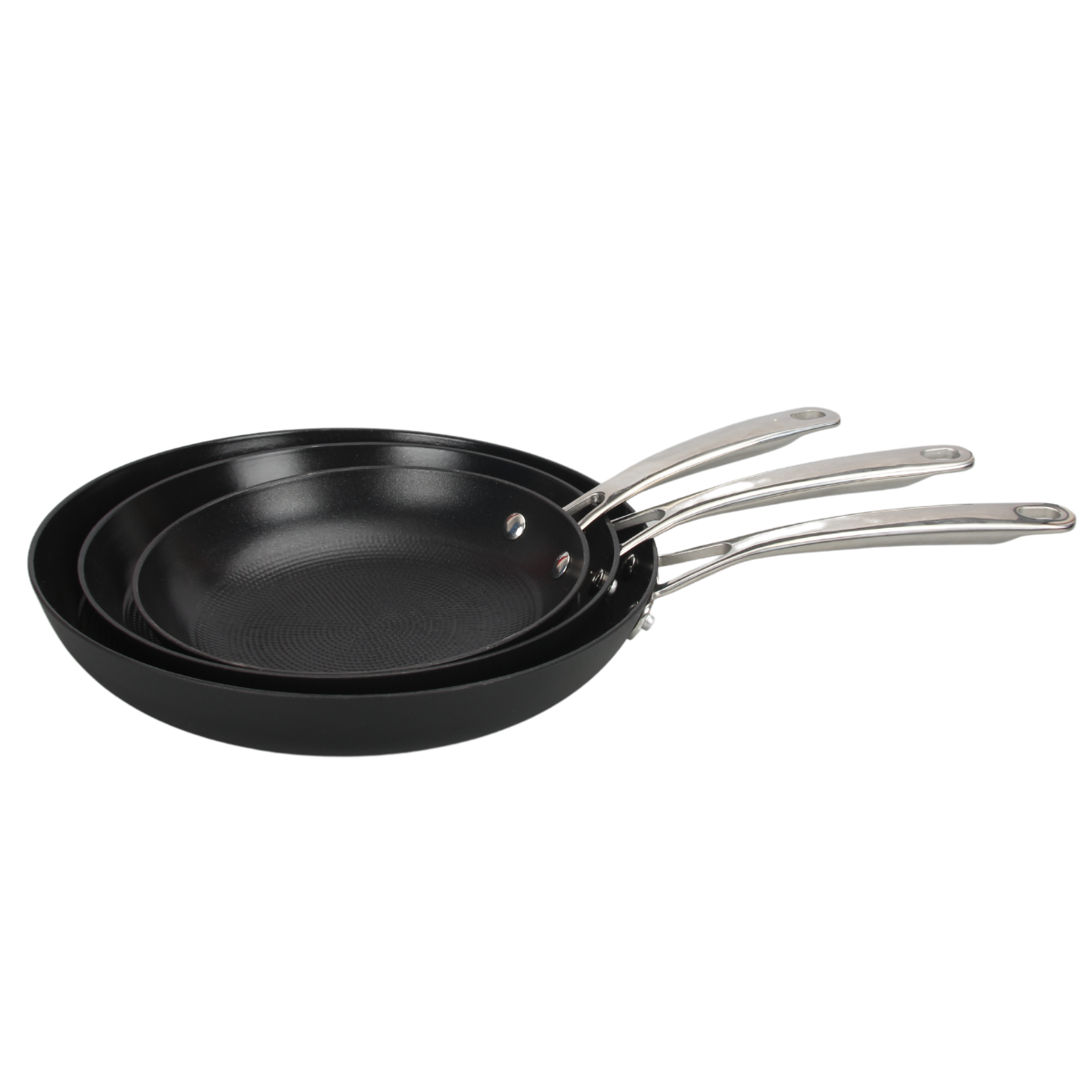 Set de 3 poêles noir 20/24/28cm - "AirIron" couleur unique, LAGUIOLE CUISSON