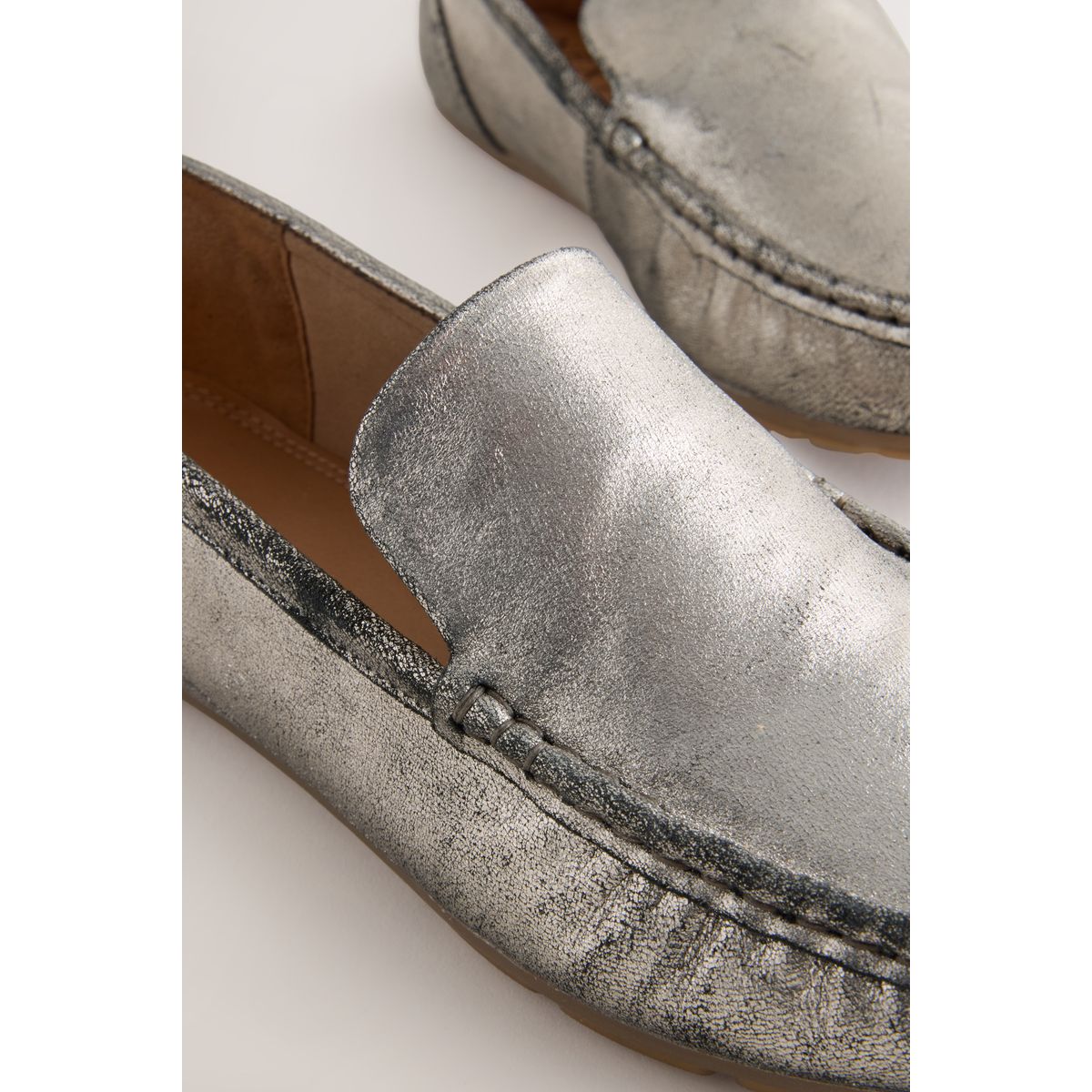 Mocassins à bout rond argent, NEXT