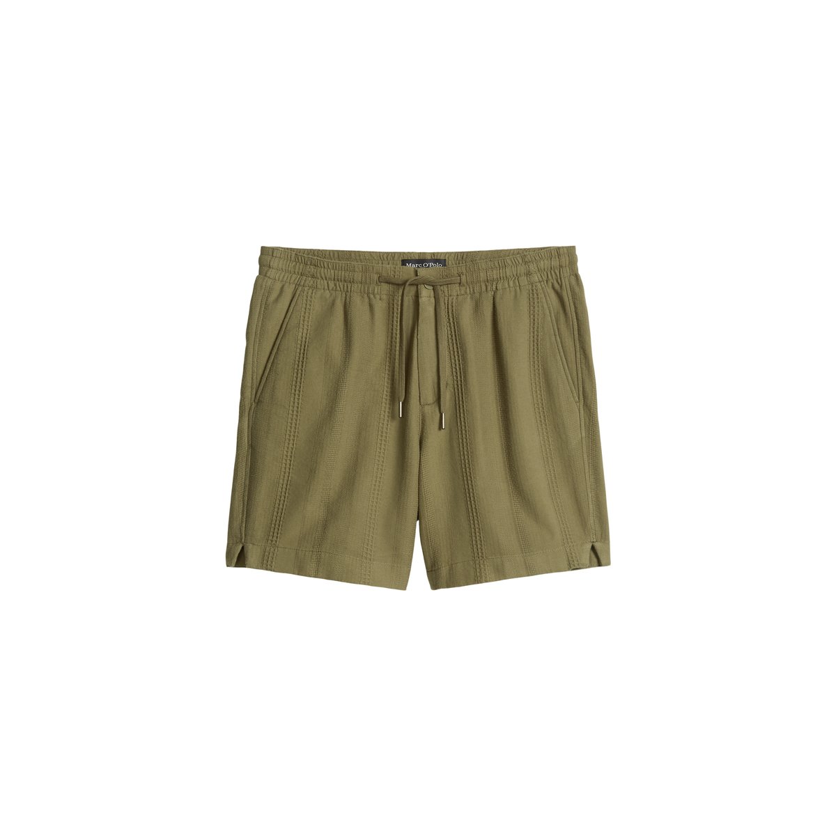 Short modèle Arik Jogger avec mélange de structures jacquard vert foncé, MARC O'POLO