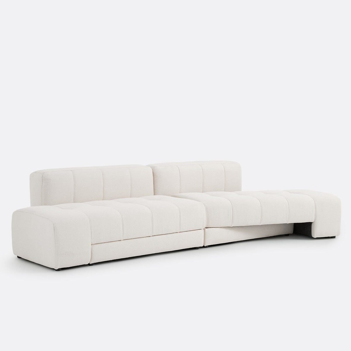 Canapé droit, 5 places, 4 en 1, en bouclette fine, FANO ecru, LA REDOUTE INTERIEURS