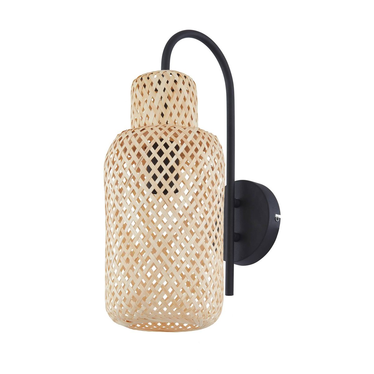Applique en bambou traditionnel, Venora bois clair, noir, LINDBY