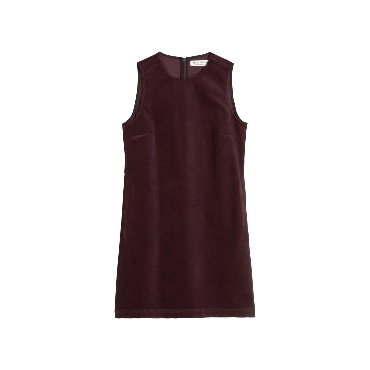 Robe courte en velours straight en coton organique-viscose stretch dunkelrot, MARC O'POLO