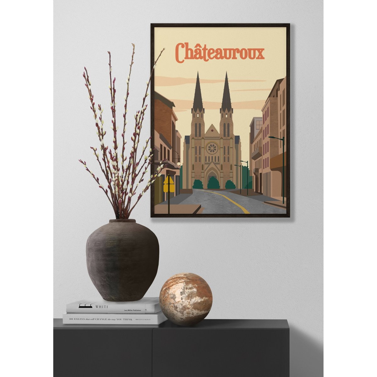 Affiche ville Châteauroux blanc, L'AFFICHERIE
