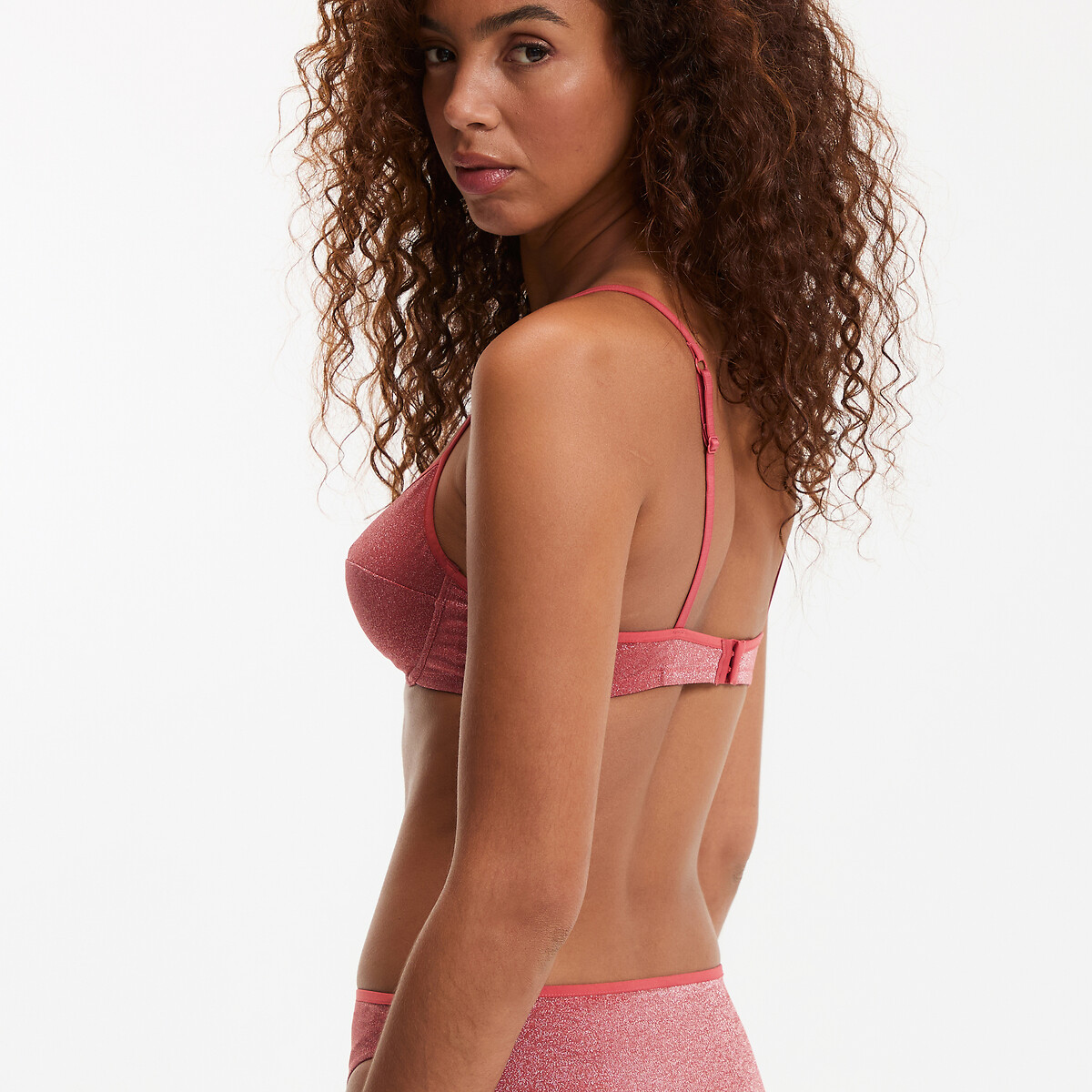 Corbeille en microfibre et fils métallisés, TAMARA bois de rose, LA REDOUTE COLLECTIONS