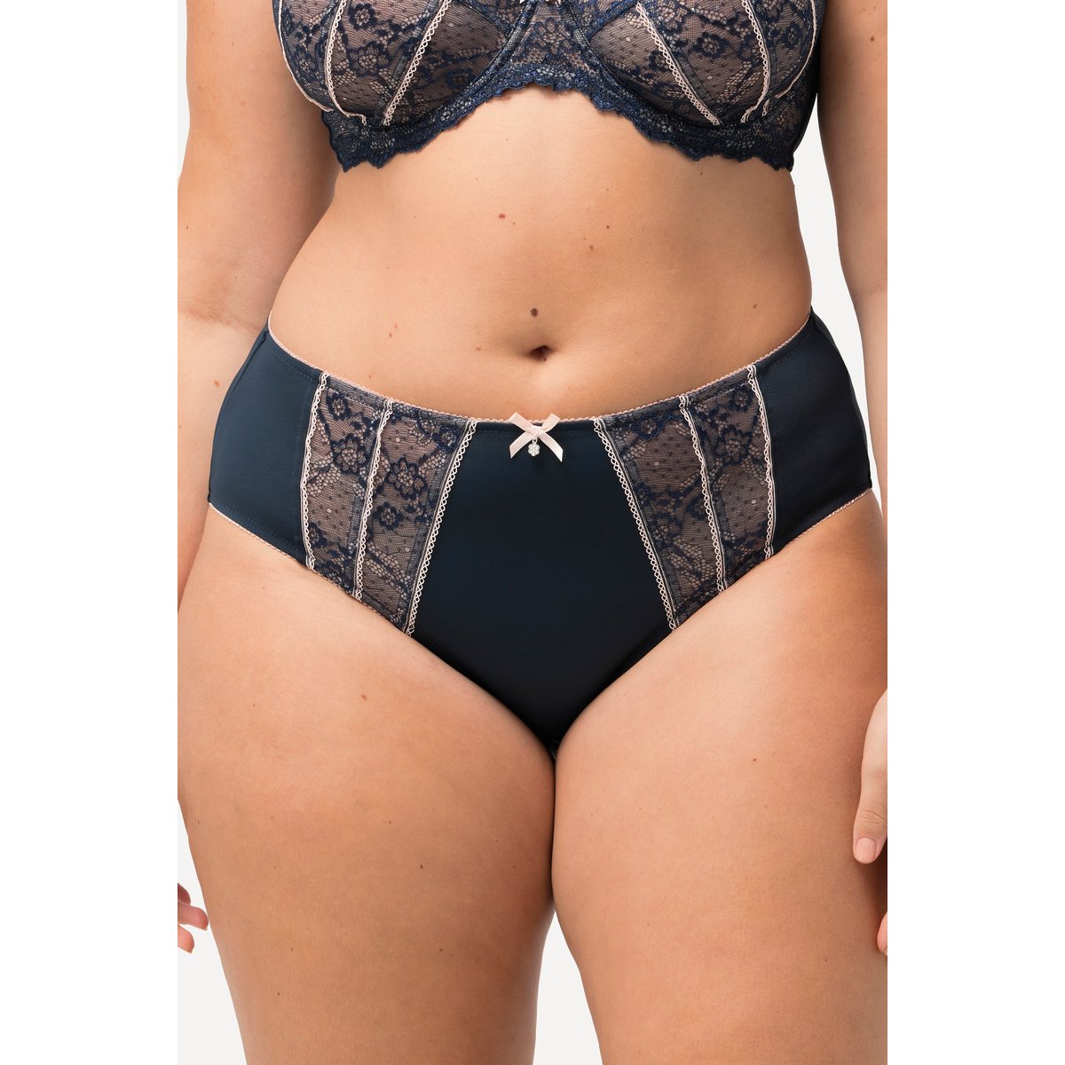 Culotte midi en microfibres bleu nuit, ULLA POPKEN