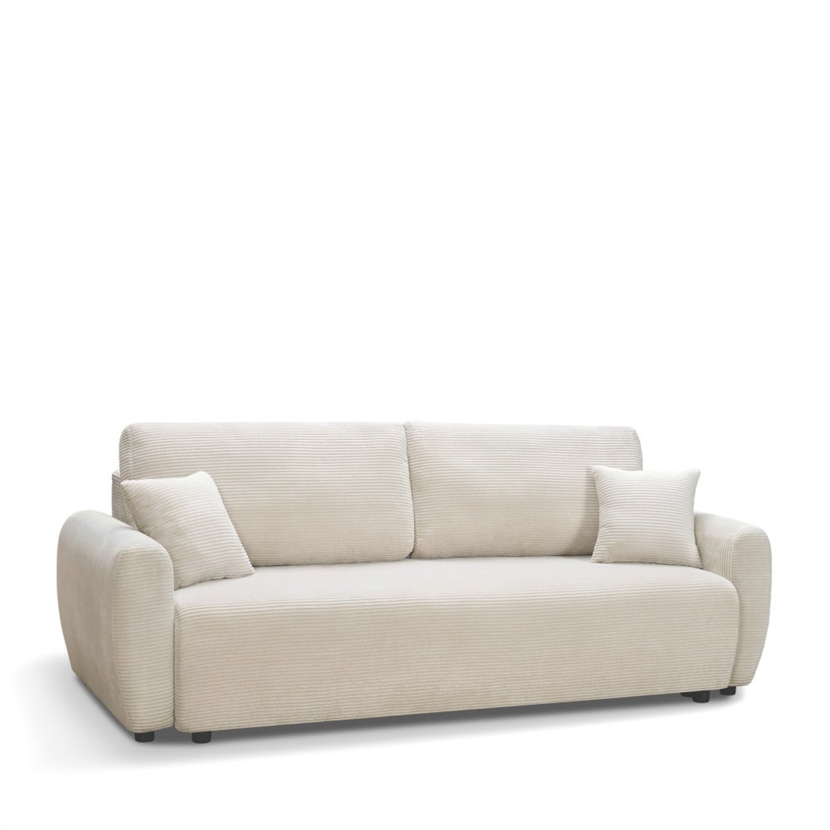 Canapé convertible 3 places en velours côtelé- JUL beige, DRAWER