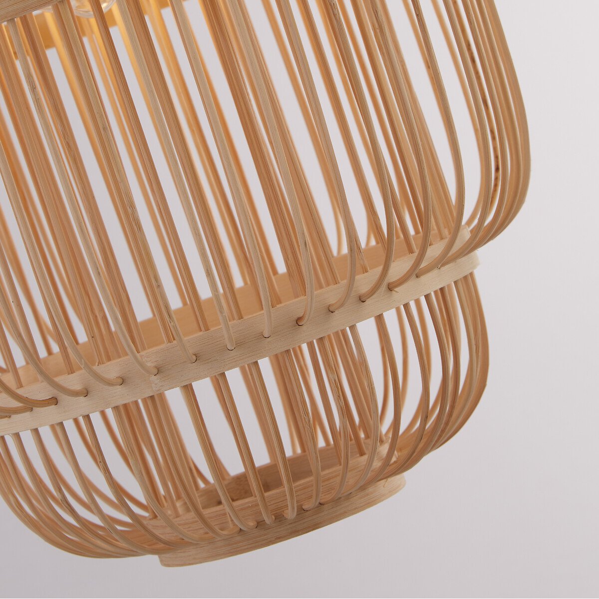 Pinellas Black Metal Floor Lamp with Bamboo Shade black, SO'HOME