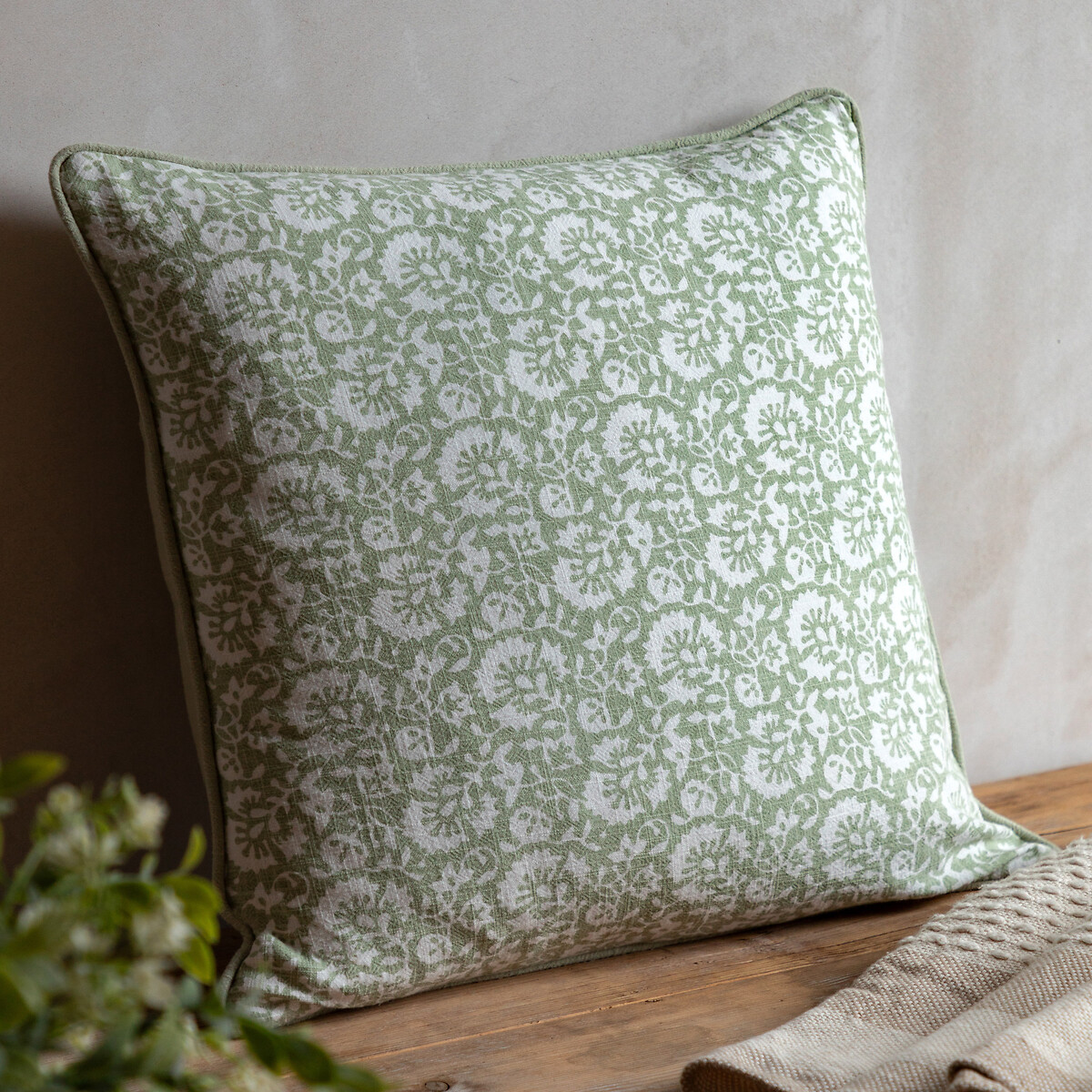 Marlow Floral Filled Cushion sage, SO'HOME