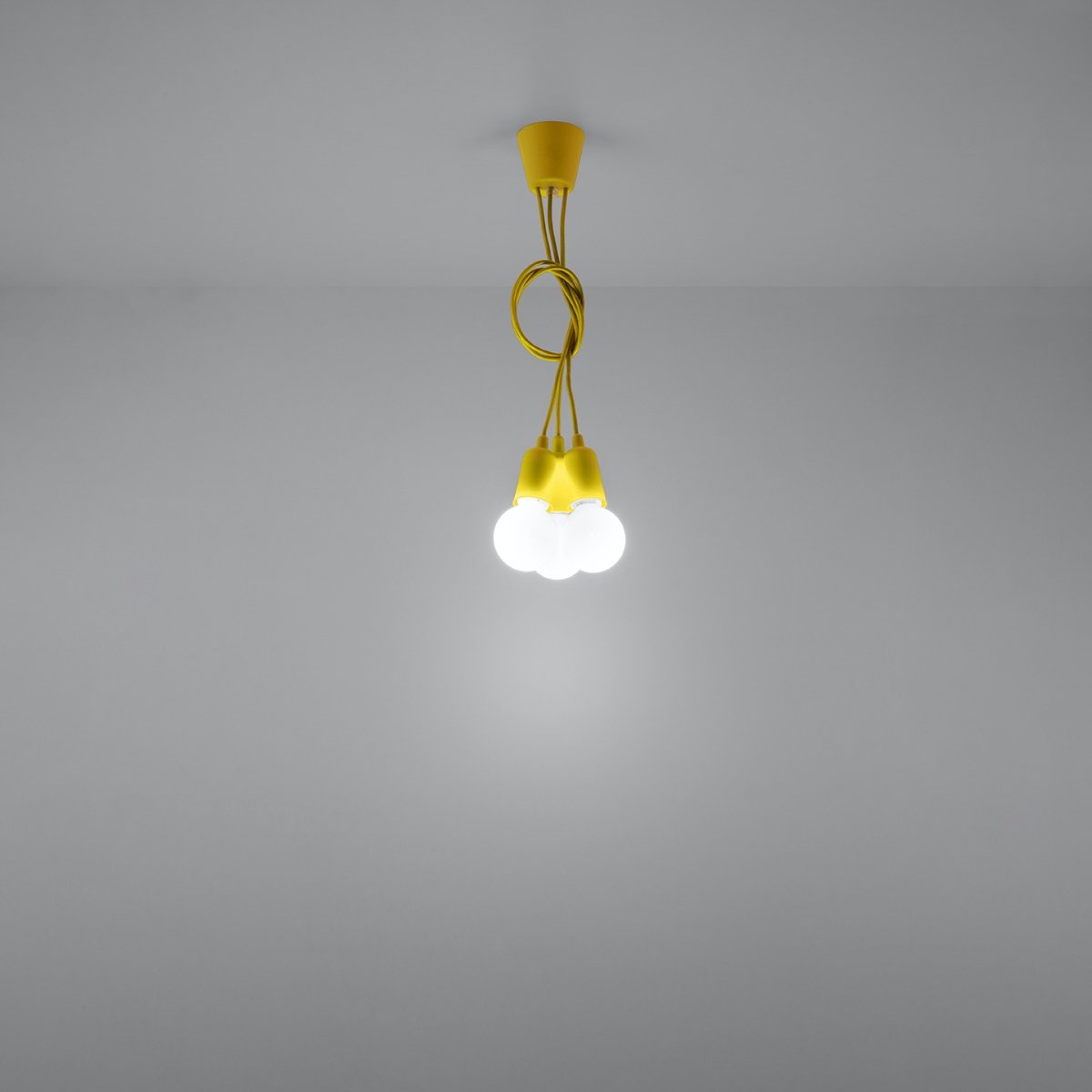 Suspension PVC Jaune E27 3 Diego jaune, EDEN