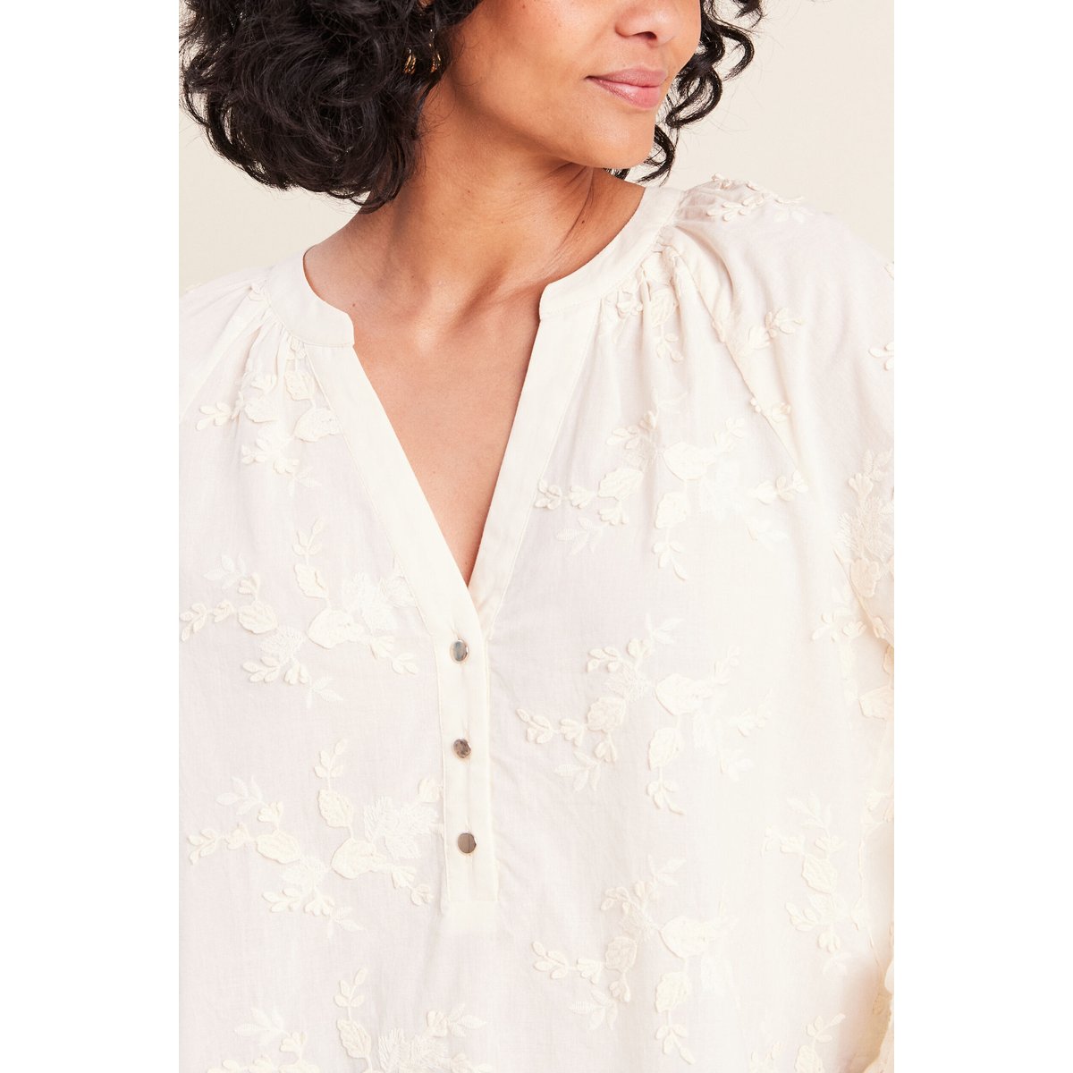 Blouse ample manches longues fluide ecru, BREAL