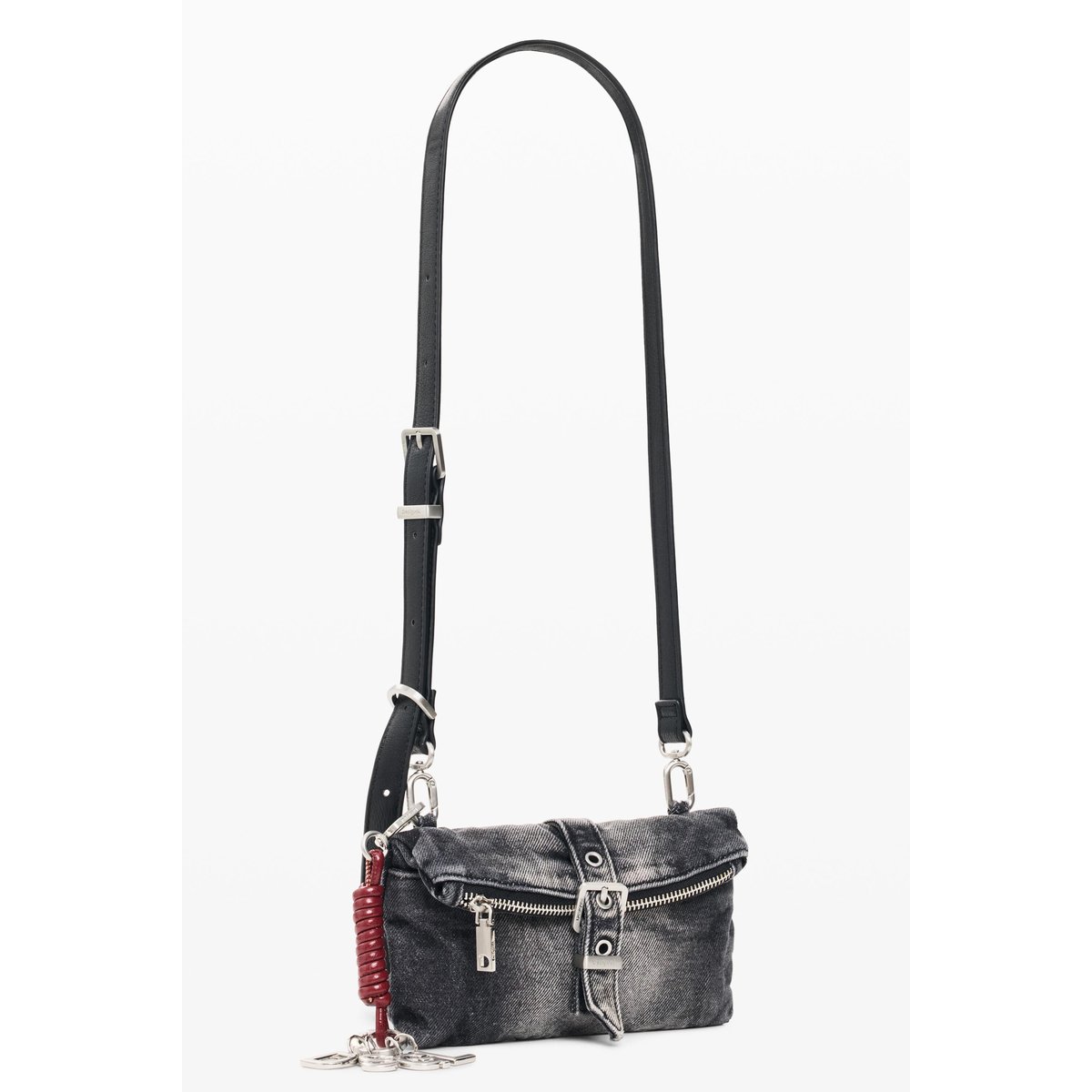 Porte-monnaie en denim micro noir, DESIGUAL