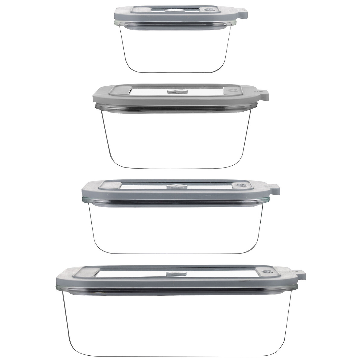 Set of 4 Fresh Storage Food Containers transparent, KILNER