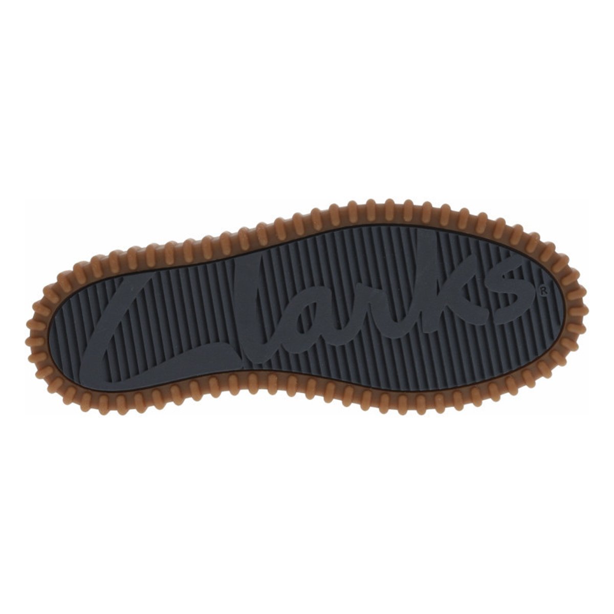 Sneakers Clarks en croûte de cuir bleu marine et à lacets plats bleu marine, CLARKS