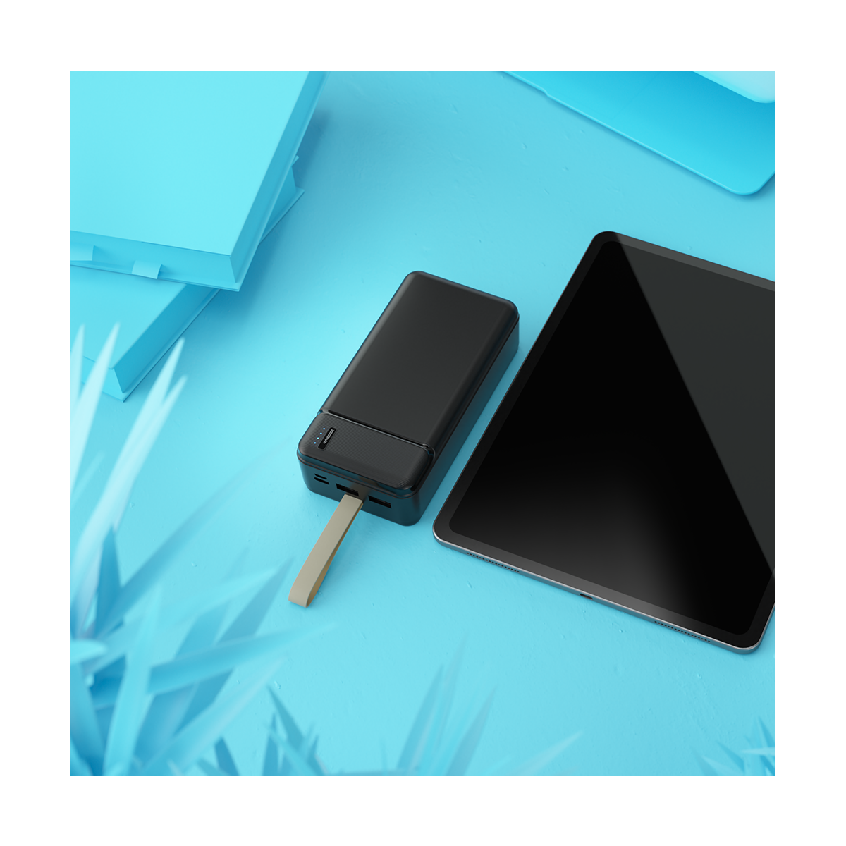 Batterie externe grande capacité 30 000 mAh TRAVEL noir, LIVOO